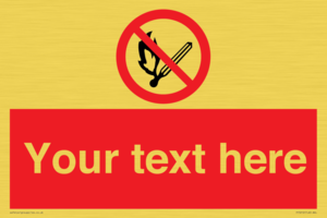 Custom No Open Flames Sign